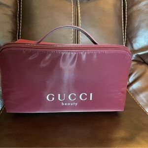 Gucci Beauty Deep Red Cosmetic Pouch Brand New!